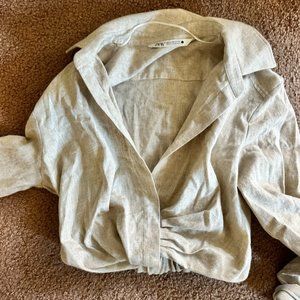 Jacquemus style zara beige shirt